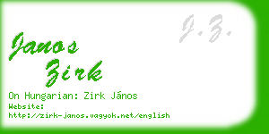 janos zirk business card